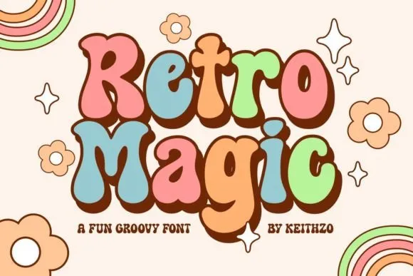 Retro Magic Font - free Procreate brush pack