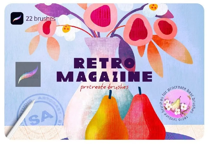 Retro Magazine Brushset for Procreate - free Procreate brush pack