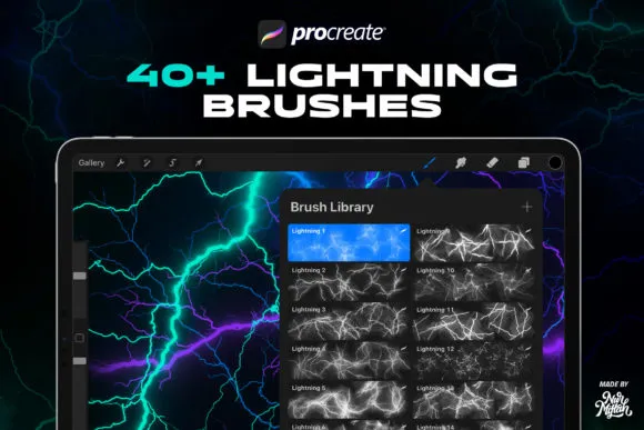 Procreate Lightning Brushes - free Procreate brush pack