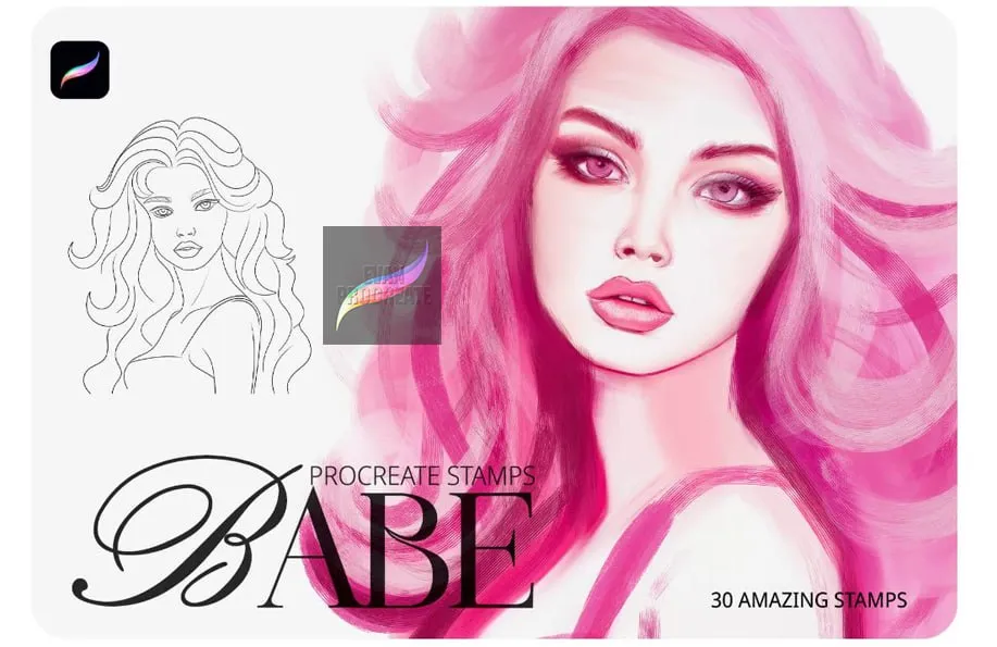 Barbie Set for Procreate - free Procreate brush pack
