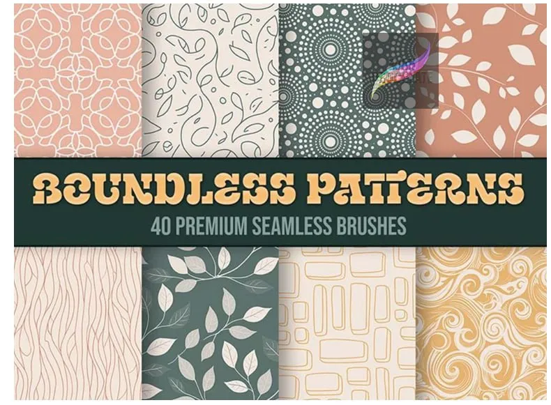 Free Pattern Brushes for Procreate – 40 Boundless Seamless Brushes - free Procreate brush pack