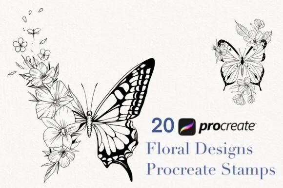 Utterfly Stamps for Procreate - free Procreate brush pack