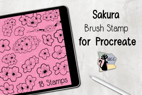 Stamp Brush Procreate Sakura - free Procreate brush pack