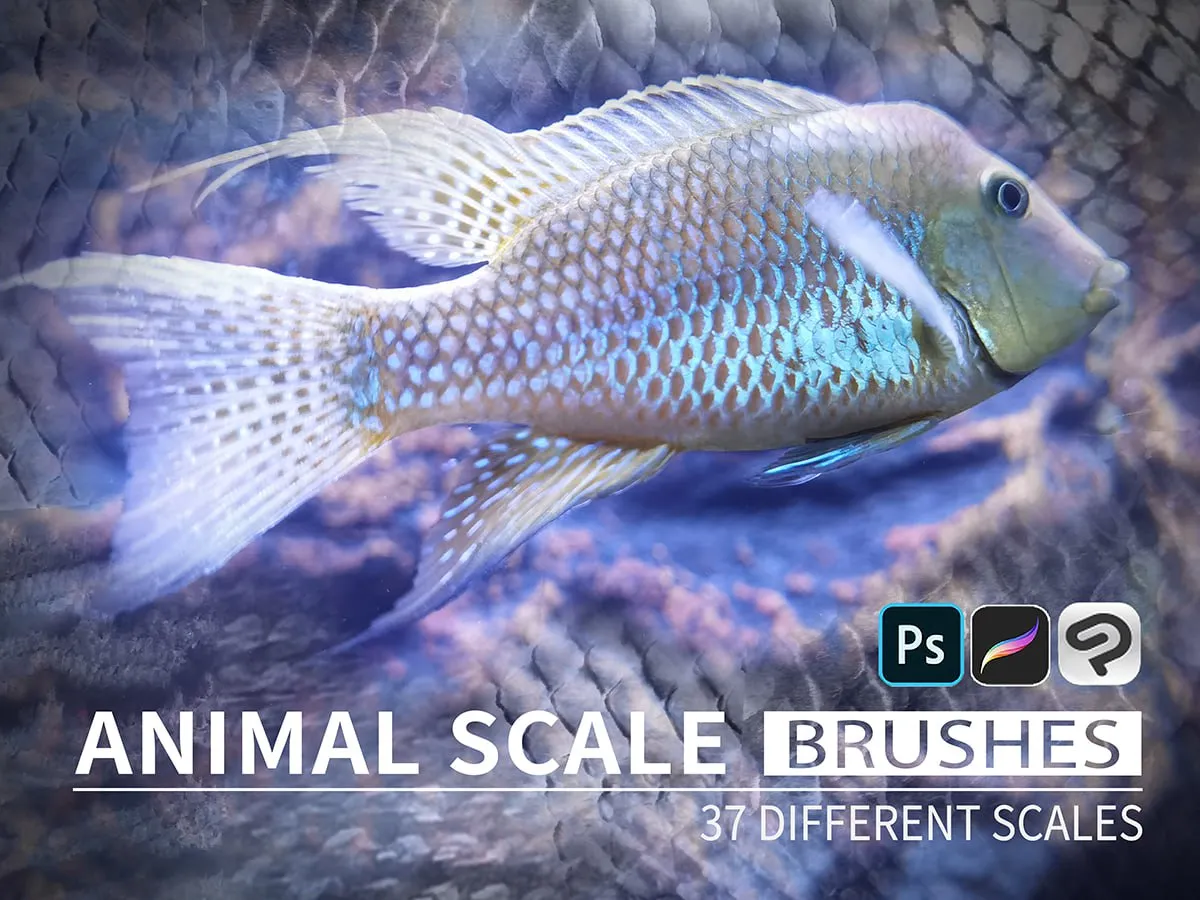 Free 37 Animal Scale Brushes for Procreate - free Procreate brush pack