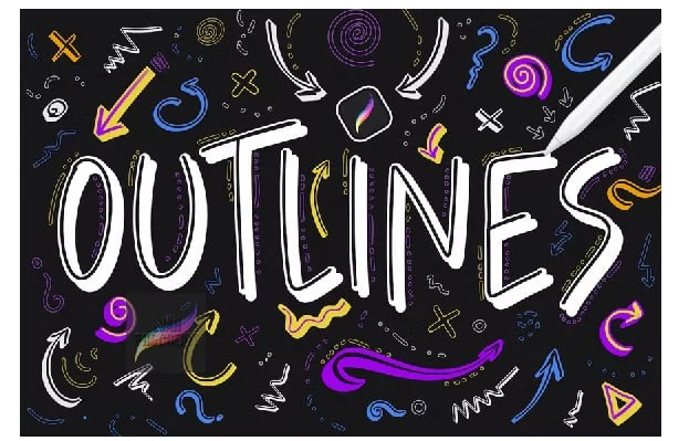 Outlines Brushes for Procreate - free Procreate brush pack
