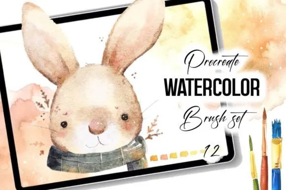 Procreate Watercolor Brush Set - free Procreate brush pack