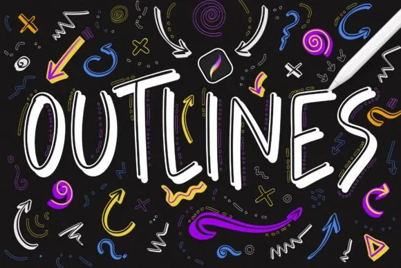 Outline Procreate Brushes - free Procreate brush pack