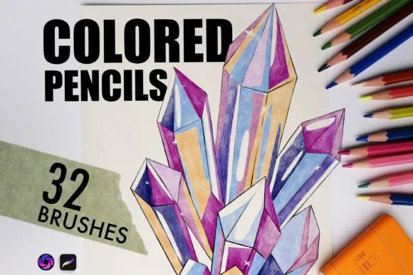 Color Pencils Procreate Brushes - free Procreate brush pack