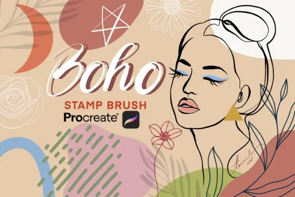 Boho Stamp Brush Procreat - free Procreate brush pack
