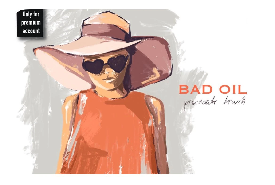 Bad Oil Brush for Procreate Realistic Oil Painting Texture Brush - free Procreate brush pack