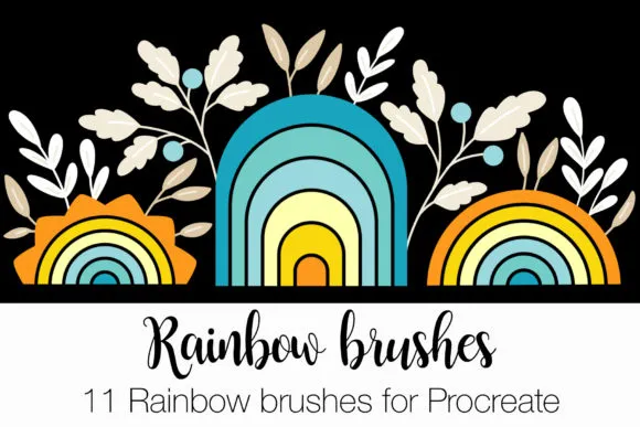 11 Rainbow Brushes for Procreate - free Procreate brush pack