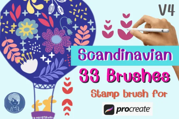Scandinavian V4 Stamp Brushes Procreate - free Procreate brush pack