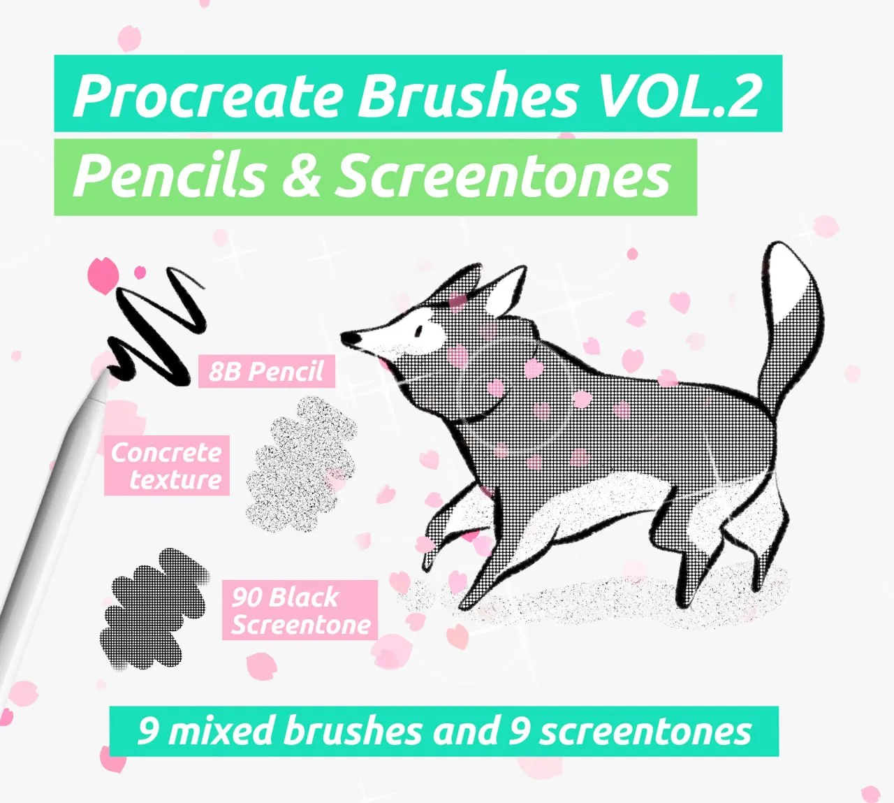 Free Screentone Brush Procreate (18 Manga Pencils & Textures) - free Procreate brush pack