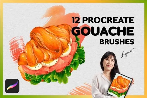 Gouache Brush for Procreate - free Procreate brush pack