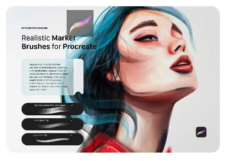Realistic Marker for Procreate - free Procreate brush pack