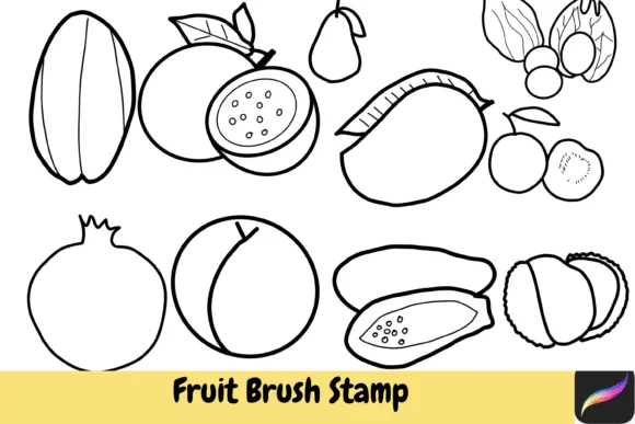 Fruit Plant Natural Brush Stamps - free Procreate brush pack