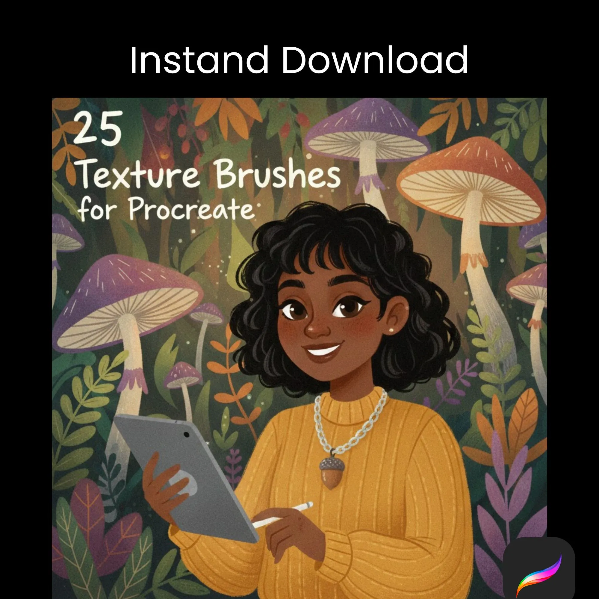Free 25 texture brushset for procreate - free Procreate brush pack