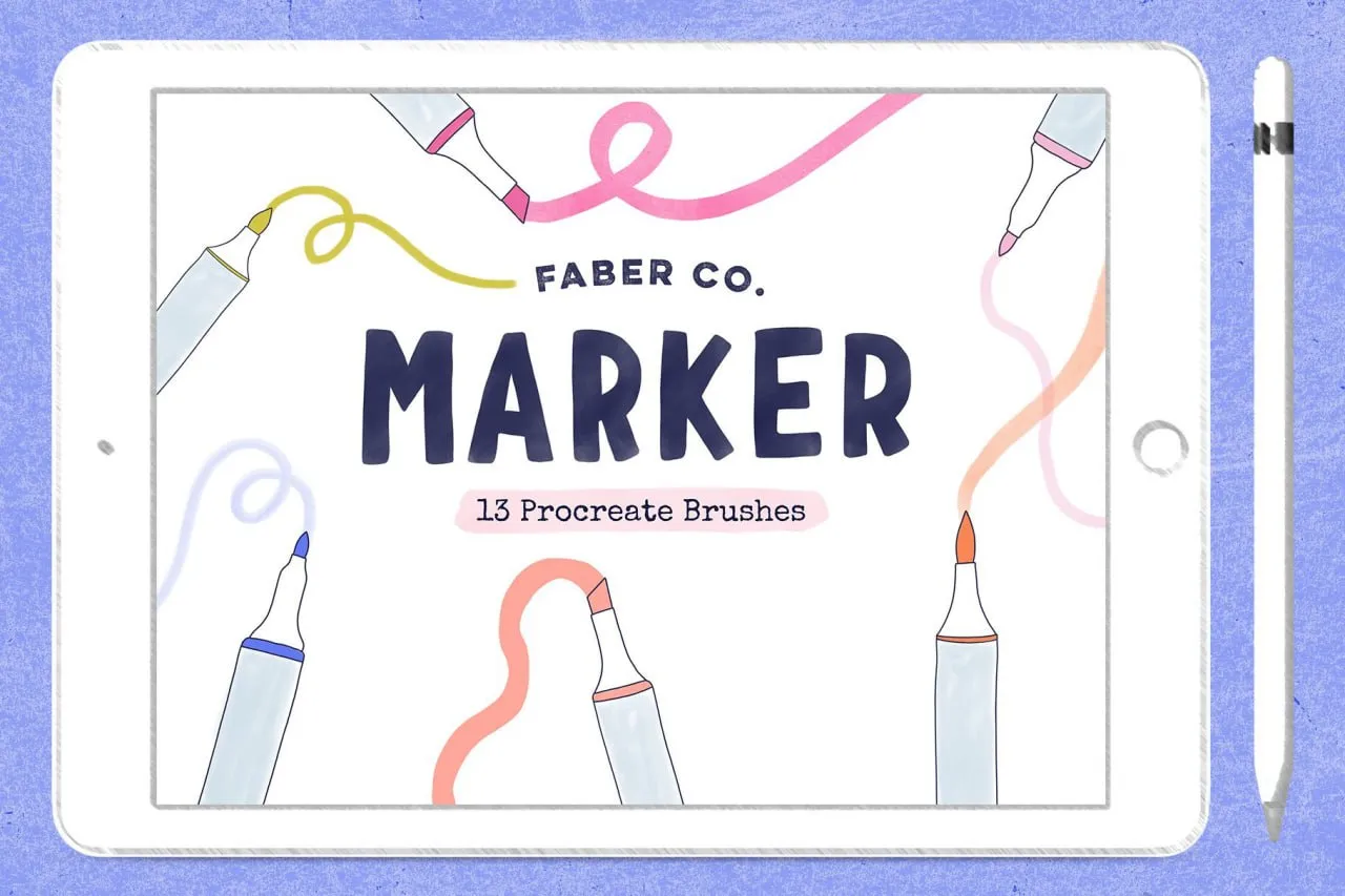 Markers Procreate Brushes - free Procreate brush pack