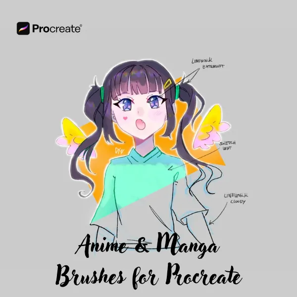 Anime and Manga Brushes for Procreate - free Procreate brush pack