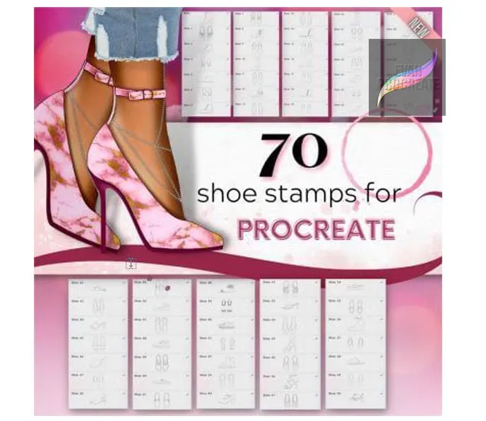Female Shoe Stamps Brushes for Procreate - free Procreate brush pack