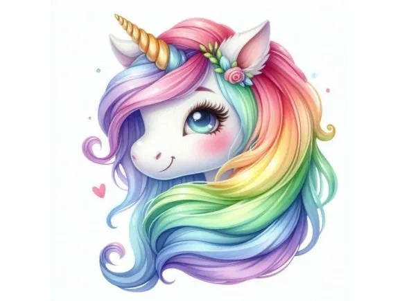 A Bundle of Cute Cartoon Unicorn Head Wi - free Procreate brush pack
