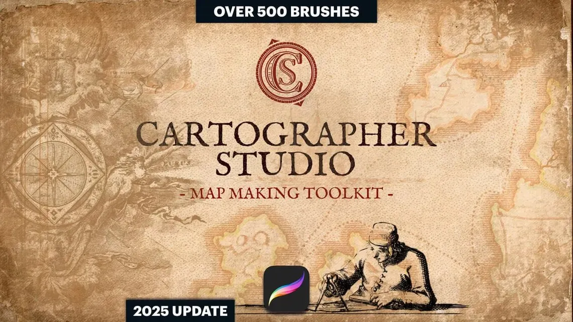 Cartographer Brushes for Procreate - free Procreate brush pack