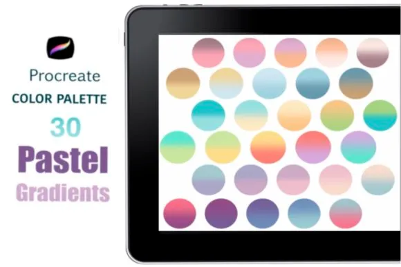 Pastel Gradient Procreate Color Palette - free Procreate brush pack