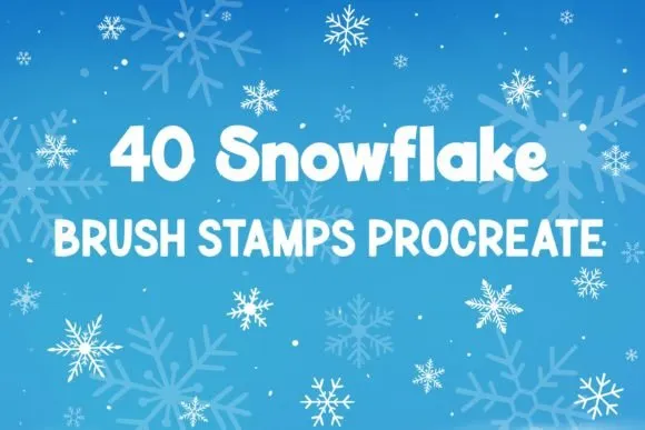 Snowflake Brush Stamp Procreate Xmas - free Procreate brush pack
