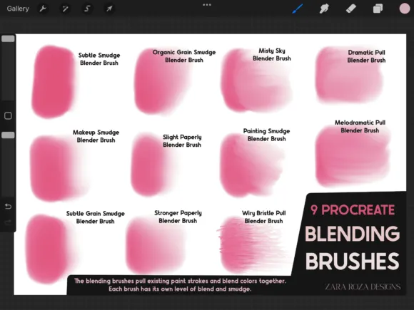 Procreate Blending Brushes - free Procreate brush pack