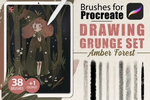Procreate - Drawing Grunge Brushes - free Procreate brush pack