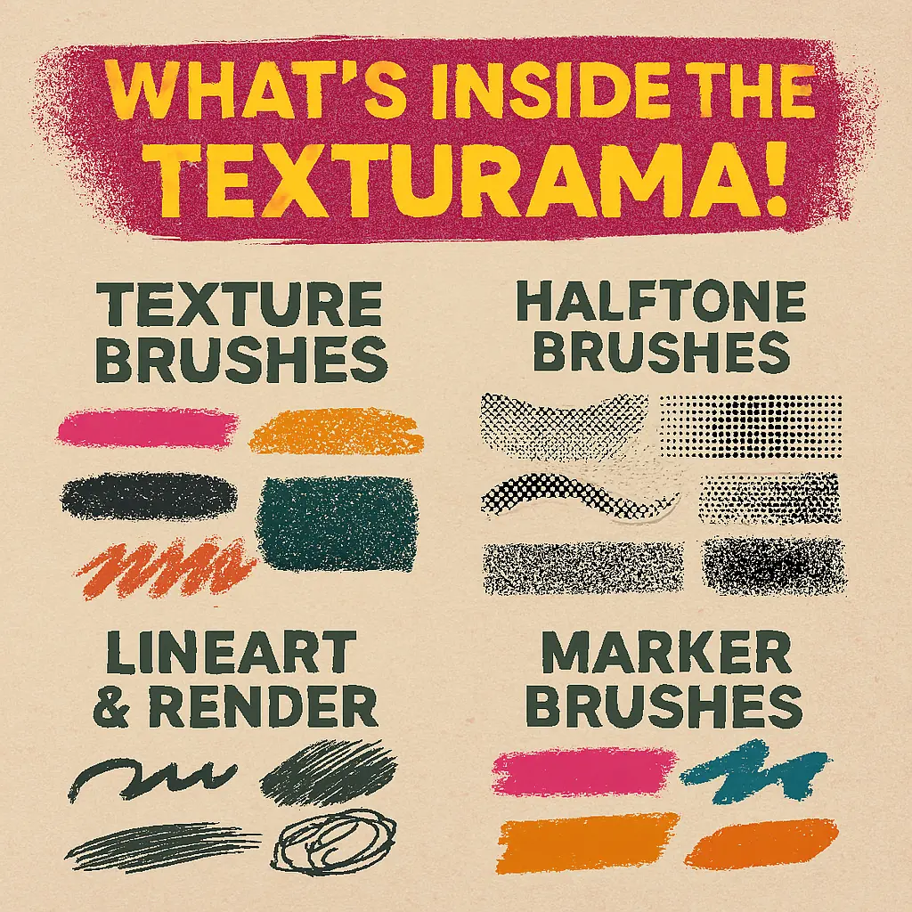 56 Texture Brushes for Procreate - free Procreate brush pack thumbnail 2
