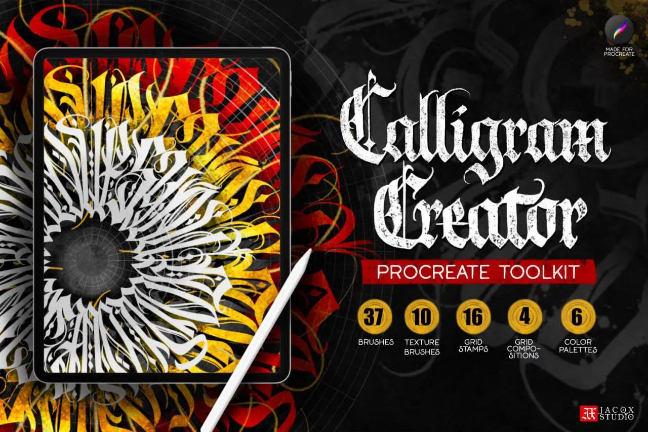 Free Calligram Creator Procreate Brushes - free Procreate brush pack