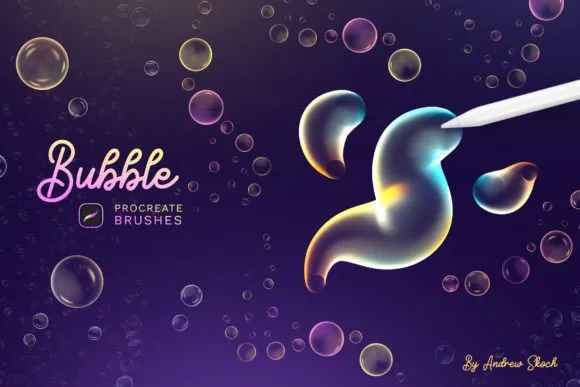 Bubbles Procreate Brushes - free Procreate brush pack