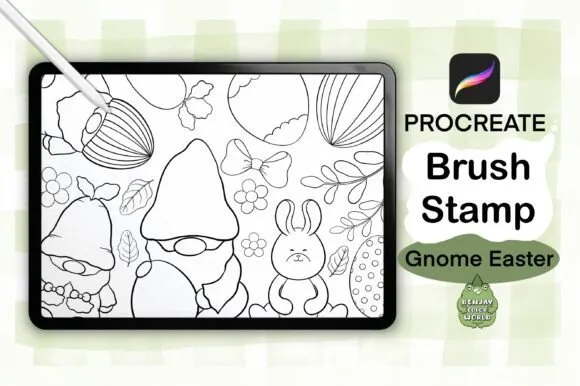 Gnome Easter Brush Stamp - free Procreate brush pack