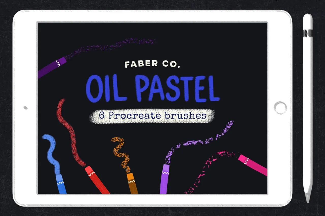 Procreate Oil Pastel Brushes - free Procreate brush pack