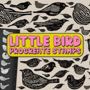 Little Bird Procreate Stamp Brushes