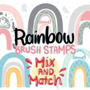 Procreate Brush, Rainbow Brushes Stamp