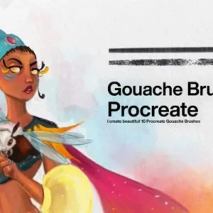 10 Gouache Brushes Procreate