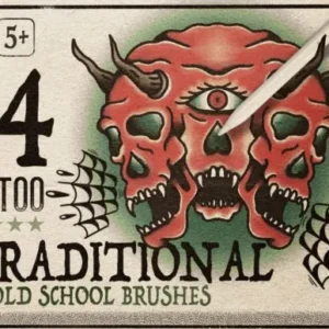 24 Traditional Tattoo Brushes