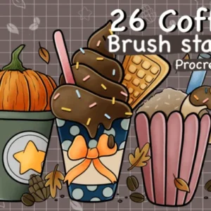 26 Coffee Procreate Stamps