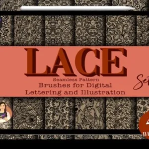 40 Lace Pattern Procreate Brushes