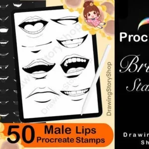50 Procreate Lip Stamps