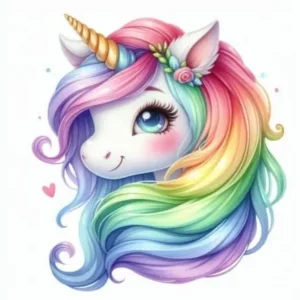 A Bundle of Cute Cartoon Unicorn Head Wi
