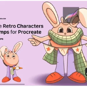 Cute Retro Characters Set for Procreate