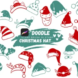 Doodle Christmas Hat Brushes