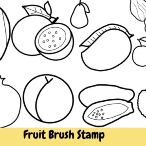 Fruit Plant Natural Brush Stamps