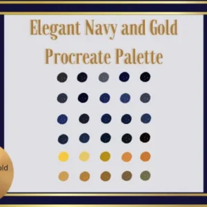 Navy Gold Procreate Palette & Brush