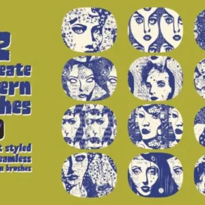 Collage Faces Pattern Brushes