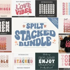 Spilt Stacked Bundle Font