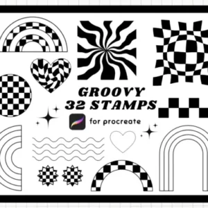 Groovy Retro Procreate Brush Stamp